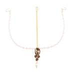 Load image into Gallery viewer, Abhinn Designer Gold Plated Single Side Strand Maang Tikka With Brown Stones For Women