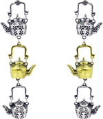 Load image into Gallery viewer, Abhinn Alloy Designer Kettle Shape Dual Tone Gold-plated Oxidised Earrings for Women