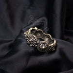 Load image into Gallery viewer, Abhinn Silver Replica Broad Bracelet Studded With Floral Design For Women
