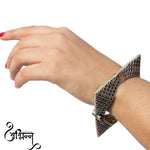 Load image into Gallery viewer, Abhinn Silver Replica Square Bracelet With Temple Design For Women