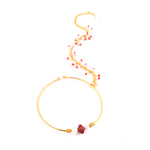 Load image into Gallery viewer, Abhinn Latest Gold Plated Large Hoop Nose Ring With Red and White Beads