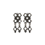 Load image into Gallery viewer, Abhinn Silver Oxidised Floral Design Mirror Pendant Set For Women