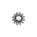 Load image into Gallery viewer, Abhinn Silver Oxidised Floral Design Mirror Ring For Women