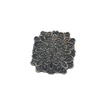 Load image into Gallery viewer, Abhinn Silver Oxidised Square Floral Design Rings For Women