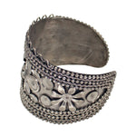 Load image into Gallery viewer, Abhinn Antique Oxidised Floral Design Cuff Bangle For Women