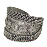 Load image into Gallery viewer, Abhinn Trendy Oxidised Silver Floral Design Cuff Bangle For Women