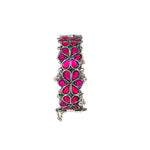 Load image into Gallery viewer, Abhinn Silver Oxidised Pink Floral Design Adjustable Bangle For Girls