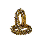 Load image into Gallery viewer, Abhinn Designer Golden Plated Beautiful Design Kundan Stone Bangles For Women