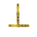 Load image into Gallery viewer, Abhinn Golden Multi Colour Floral Design Bangle Set For Women