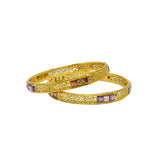 Load image into Gallery viewer, Abhinn Golden Multi Colour Floral Design Bangle Set For Women