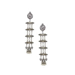 Load image into Gallery viewer, Abhinn Silver Oxidised Multi Layered Dangler Earrings For Women