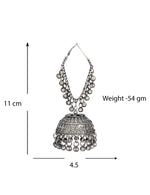 Load image into Gallery viewer, Abhinn Oxidised Silver Triangle Shape Bali With Big Jhumka Earrings for Women