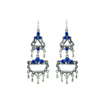 Load image into Gallery viewer, Abhinn Afghani Silver Oxidised Mirror With Stones Dangler Earrings for Women