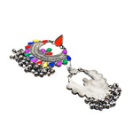 Load image into Gallery viewer, Abhinn Afghani Silver Oxidised Temple Design Multi Color Dangler Earrings For Women