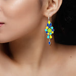 Load image into Gallery viewer, Abhinn Afghani Silver Oxidised Multi-Color Meenakari Dangler Earrings