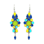 Load image into Gallery viewer, Abhinn Afghani Silver Oxidised Multi-Color Meenakari Dangler Earrings For Women