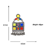 Load image into Gallery viewer, Abhinn Afghani Silver Oxidised Geometrical Design Multi Color Dangler Earrings For Women