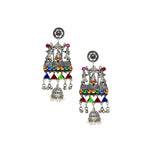 Load image into Gallery viewer, Abhinn Silver Oxidised Doli Design Multi Colour Dangler Earrings For Women-1