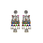Load image into Gallery viewer, Abhinn Silver Oxidised Doli Design Multi Colour Dangler Earrings For Women-1
