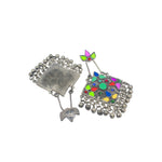 Load image into Gallery viewer, Abhinn Silver Oxidised Tribal Design Afghani Multi Colour Dangler Earrings For Women