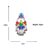 Load image into Gallery viewer, Abhinn Afghani Silver Oxidised Tribal Design Multi Colour Dangler Earrings For Women