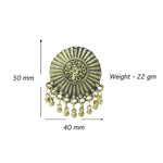 Load image into Gallery viewer, Golden Oxidized Floral Design Stud Earrings for Women