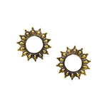 Load image into Gallery viewer, Abhinn Unique Golden Oxidised Sun Shaped Stud Earrings For Women
