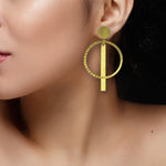 Load image into Gallery viewer, Abhinn Western Geometrical Hammered Design Dangler Earrings For Women