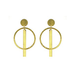 Load image into Gallery viewer, Abhinn Western Geometrical Hammered Design Dangler Earrings For Women