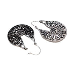 Load image into Gallery viewer, Abhinn Antique Black Plated Silver Oxidised Hoop Earrings For Women