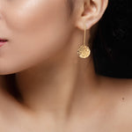Load image into Gallery viewer, Abhinn Beautiful Hammered Rose-gold Circle Drop Earrings For Women