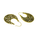 Load image into Gallery viewer, Abhinn Golden Oxidised Floral Design Unique Hoop Earrings For Women