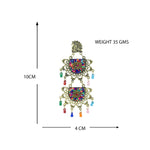 Load image into Gallery viewer, Abhinn Golden Oxidised Peacock Stud Multi Colour Beaded Dangler Earring For Women