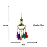 Load image into Gallery viewer, Abhinn Golden Oxidised Multicolor Afghani Tassel Meena Danglers Earrings for Women