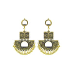 Load image into Gallery viewer, Abhinn Golden Oxidised Floral With Mirror Dangler Earrings For Women