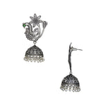Load image into Gallery viewer, Abhinn Silver Replica Peacock Green Stud with Jhumki Earring For Women