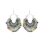Load image into Gallery viewer, Abhinn Trendy German Silver Multi Colour Meena Chandbali Earring For Women