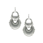 Load image into Gallery viewer, Abhinn Silver Oxidised Dangler Mirror Stud Earrings For Girls