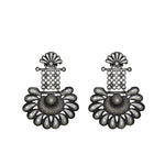 Load image into Gallery viewer, Abhinn Silver Replica Designer Floral Studs with Dangler Earring For Women