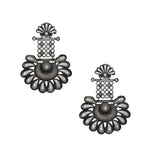 Load image into Gallery viewer, Abhinn Silver Replica Designer Floral Studs with Dangler Earring For Women