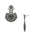 Load image into Gallery viewer, Abhinn Silver Replica Designer Floral Studs with Dangler Earring For Women