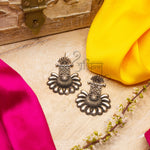 Load image into Gallery viewer, Abhinn Silver Replica Designer Floral Studs with Dangler Earring For Women