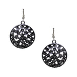 Load image into Gallery viewer, Abhinn Floral Design Silver Oxidised Drop Earrings For Girls