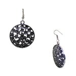 Load image into Gallery viewer, Abhinn Floral Design Silver Oxidised Drop Earrings For Girls