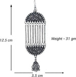 Load image into Gallery viewer, Abhinn Afghani Oxidised Silver Floral Design Dangler And Jhumki Earring for Women