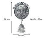 Load image into Gallery viewer, Abhinn Stylish Silver Oxidized Circular Stud With Jhumki Earrings for Women