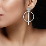 Load image into Gallery viewer, Abhinn Western Geometrical Hammered Design Dangler Earrings For Women