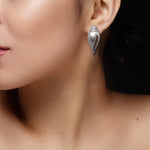 Load image into Gallery viewer, Abhinn Silver Replica Unique Shankh Design Stud Earrings For Girls
