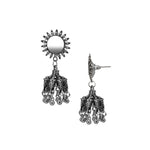 Load image into Gallery viewer, Abhinn Silver Oxidised Ganesha Jhumka With Mirror Stud Earrings For Girls