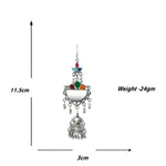 Load image into Gallery viewer, Abhinn Silver Oxidised Multi Coloured Meenakari Dangler With Jhumki Earrings For Girls